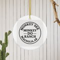 Monkey See Monkey Do Ranch Ceramic Ornament 1